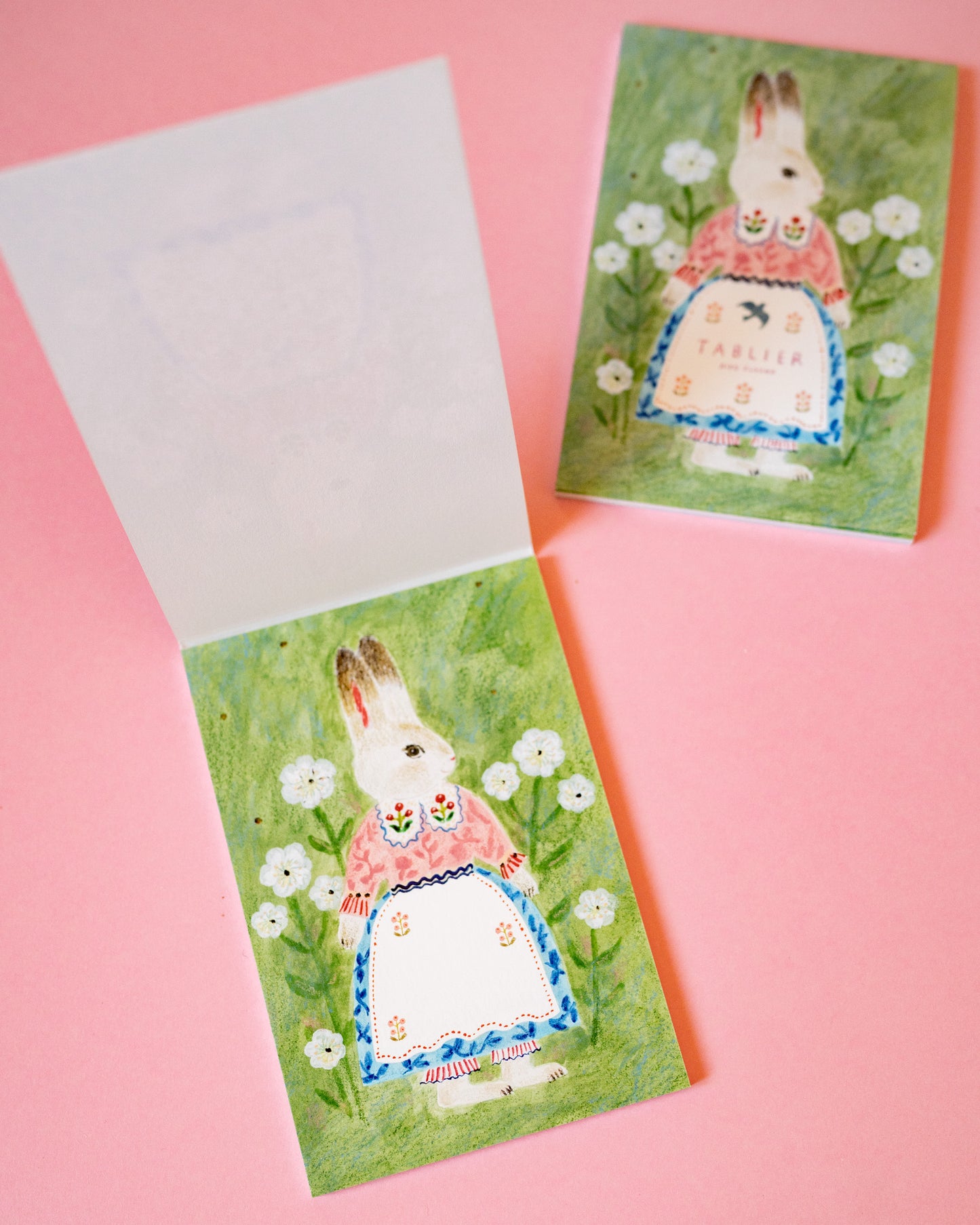 Block of 10 Postcards Rabbits and Cats in Aprons Aiko Fukawa