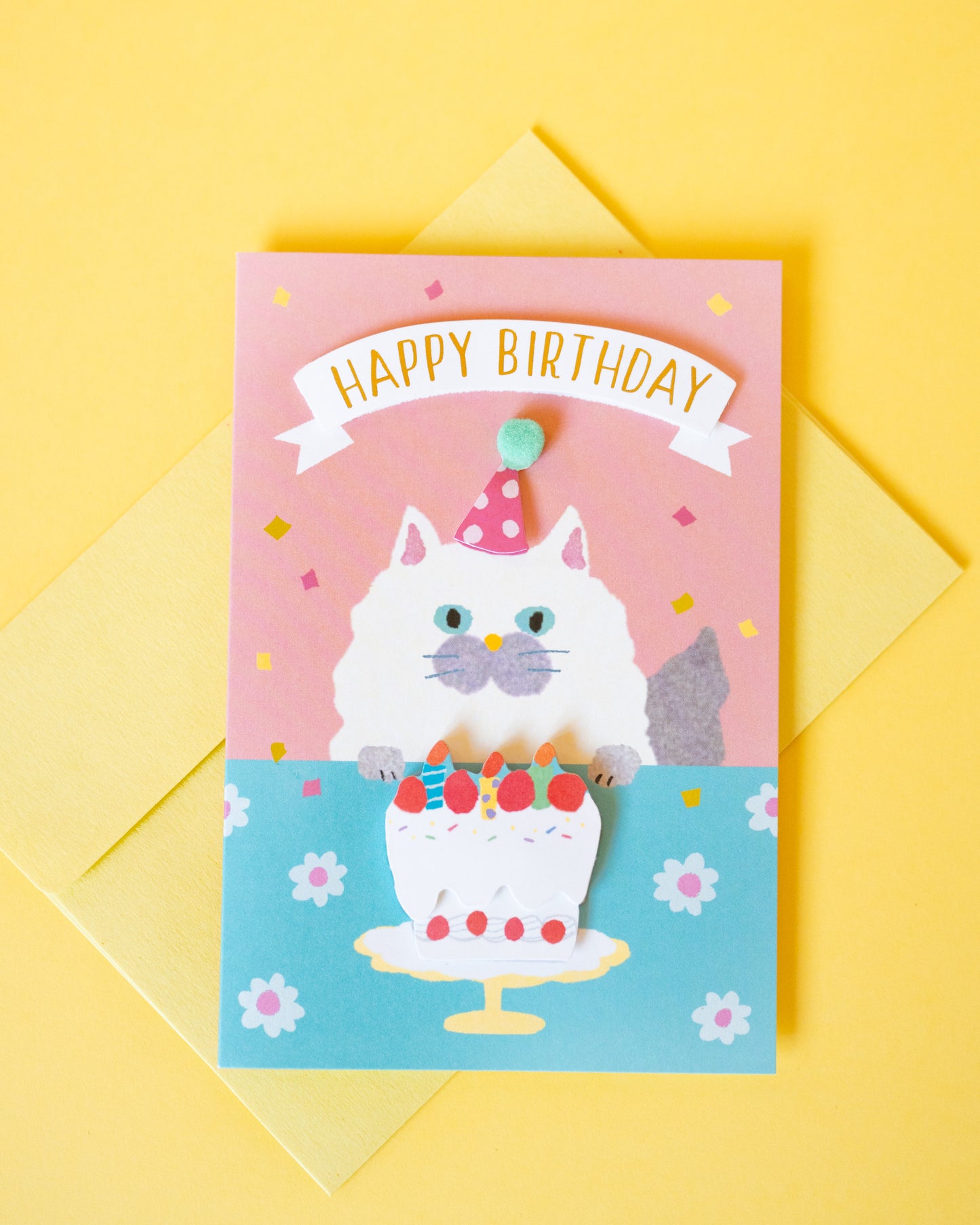 Cat and Cake Birthday Card