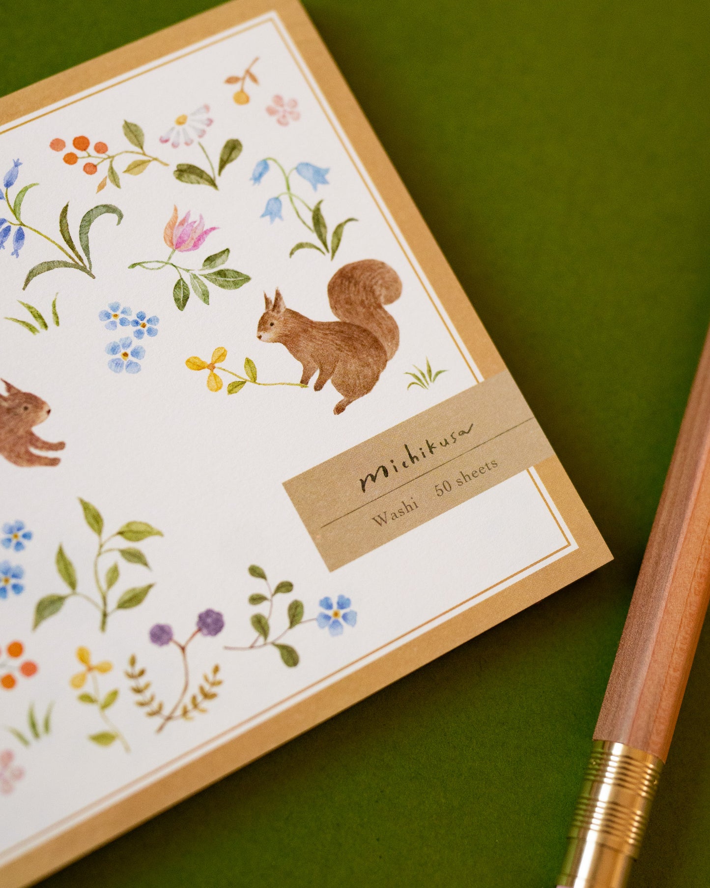 Bloc-notes Écureuils et Fleurs Michikusa