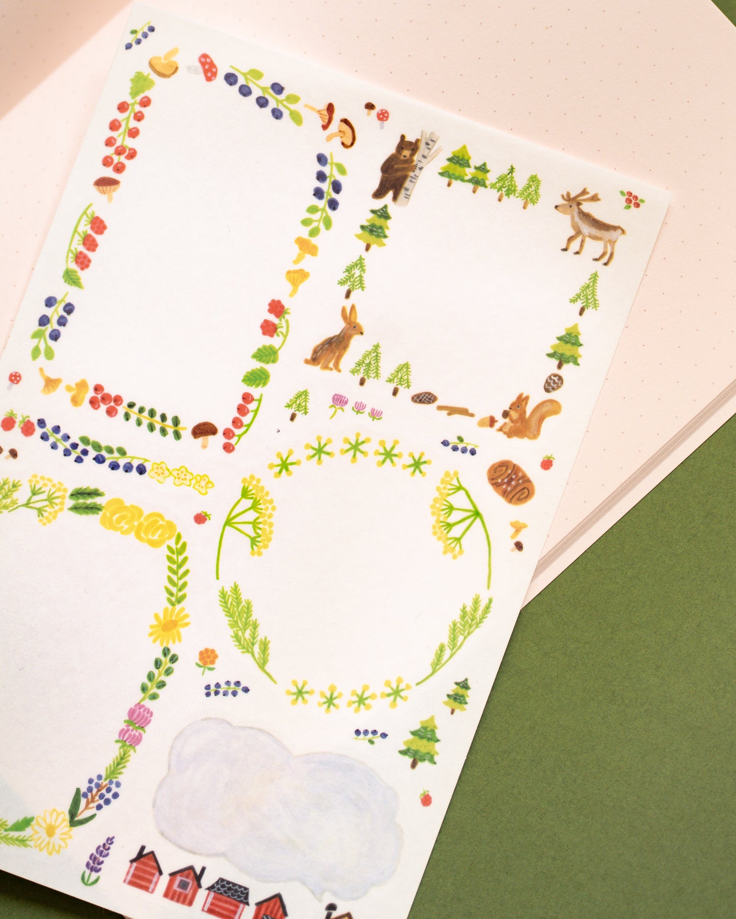 Repositionable stickers Scandinavia Yuru Log Midori