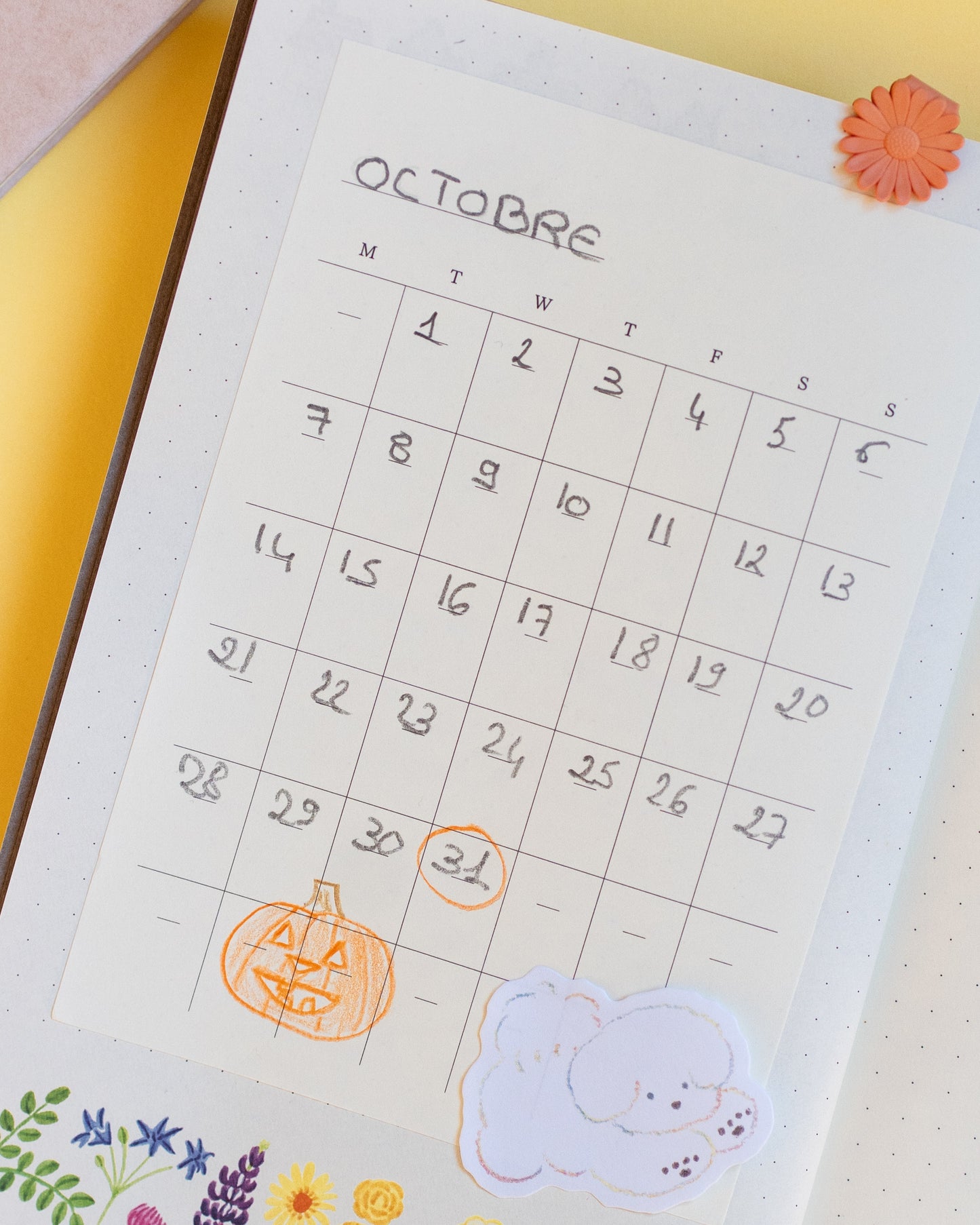 Midori MD Paper Monthly Calendar Stickers