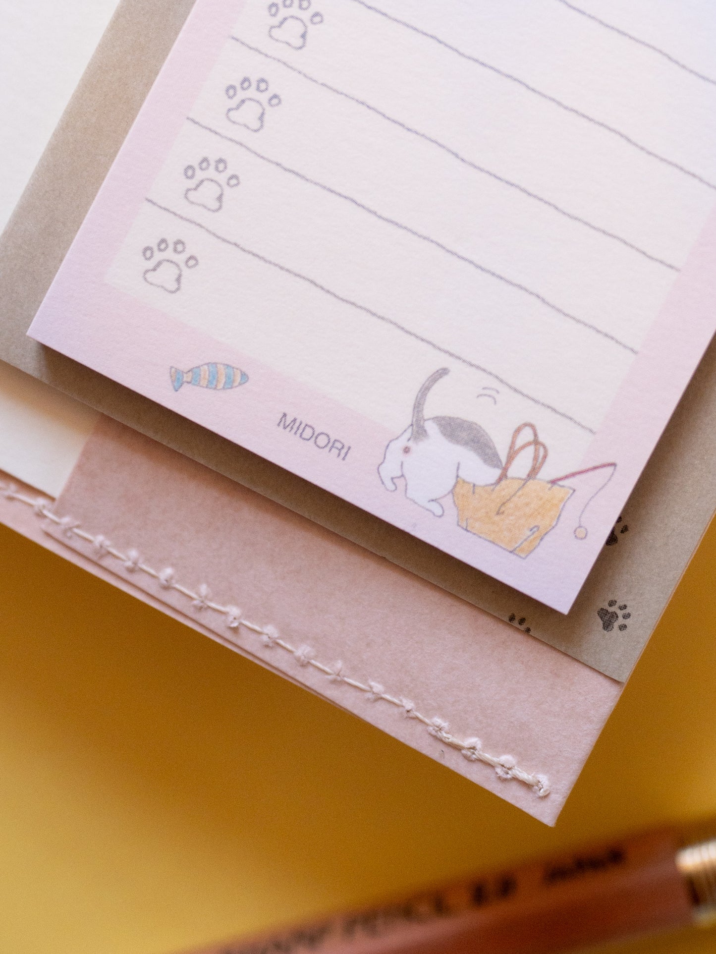 Sticky Notes To Do Pink Cat Midori