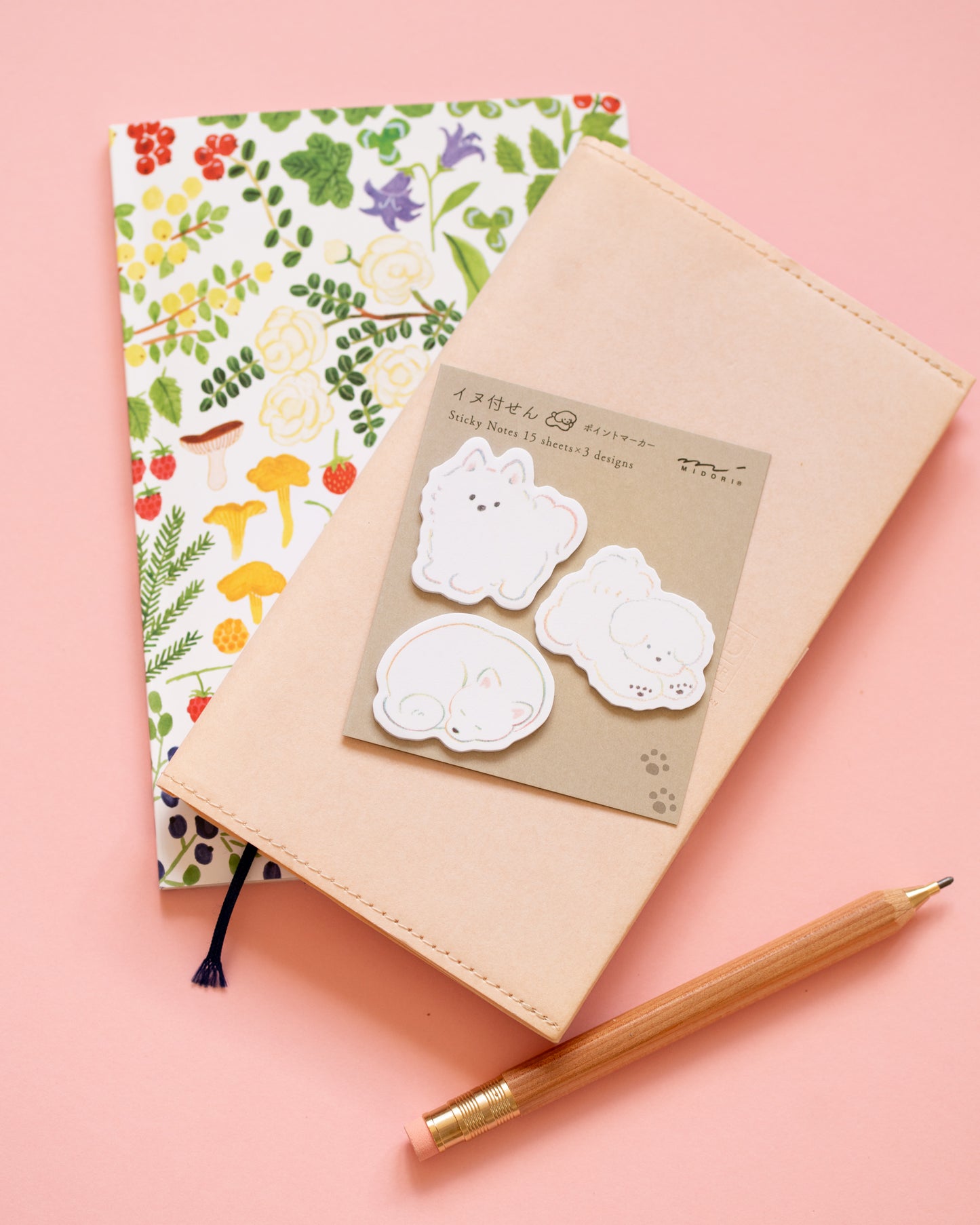 Midori 3 Little Dogs Sticky Notes