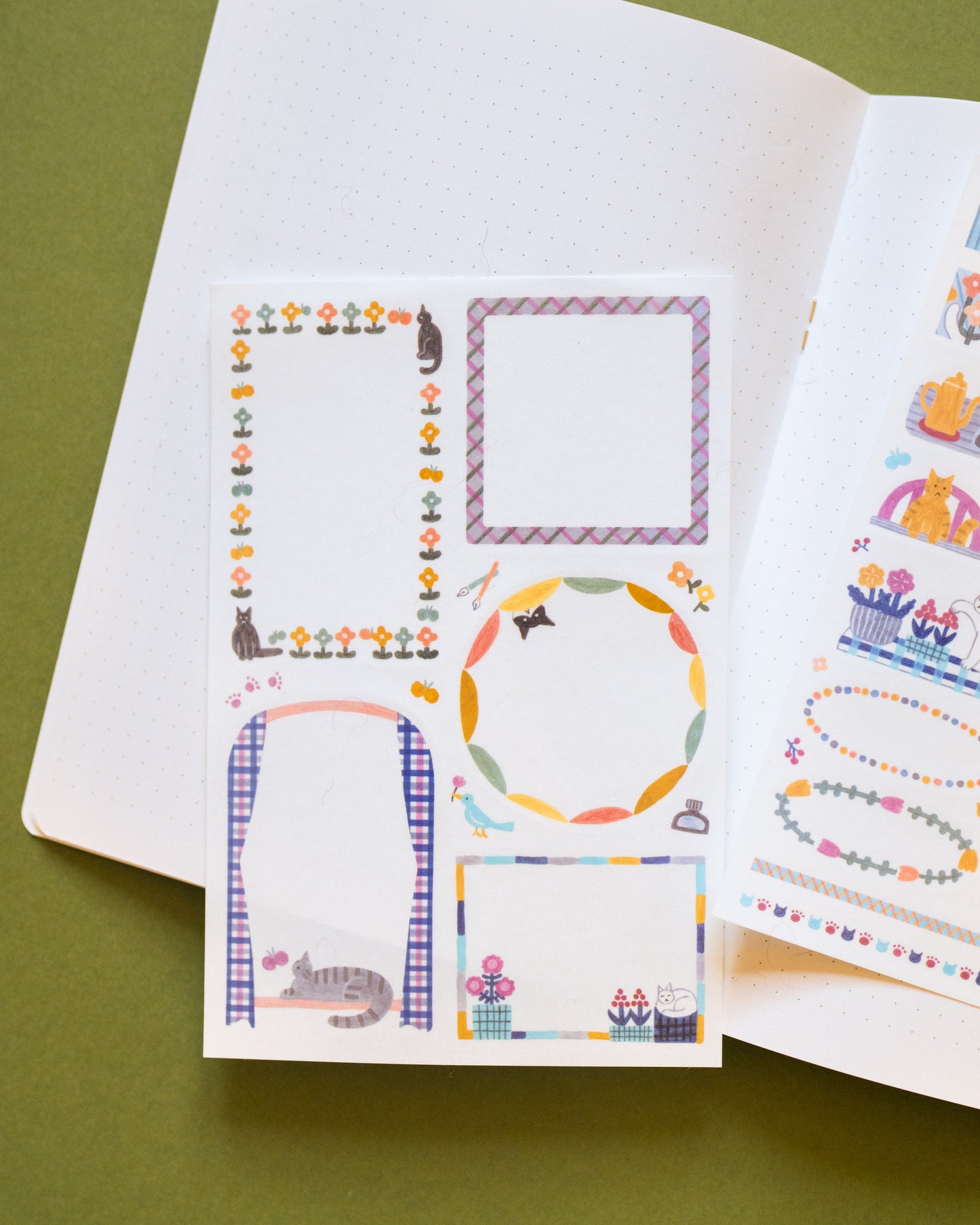 Repositionable stickers Cats Yuru Log Midori