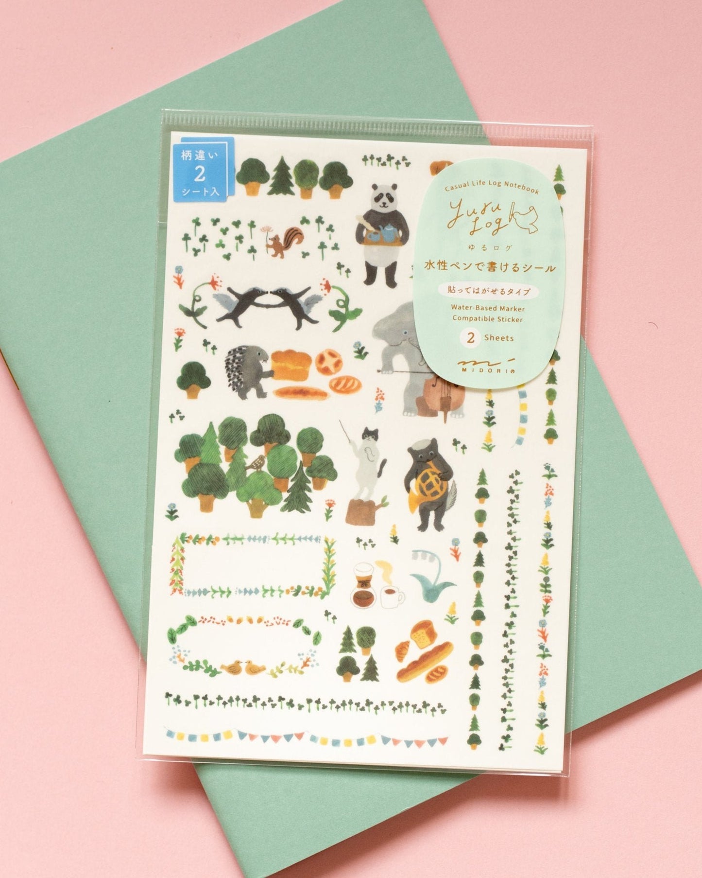 Stickers repositionnables Animaux de la Forêt Yuru Log Midori