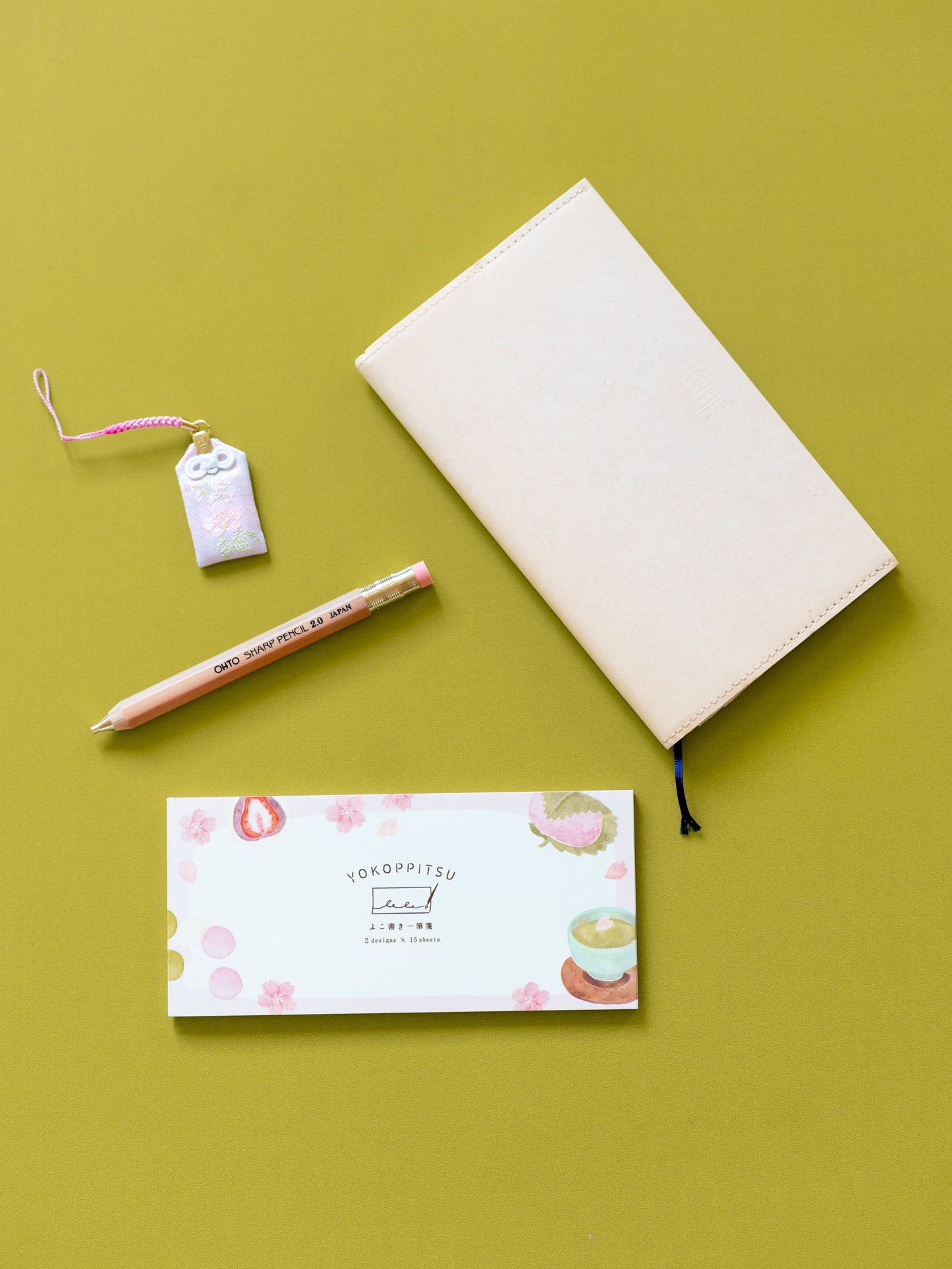 Matcha, Wagashi and Sakura notepad