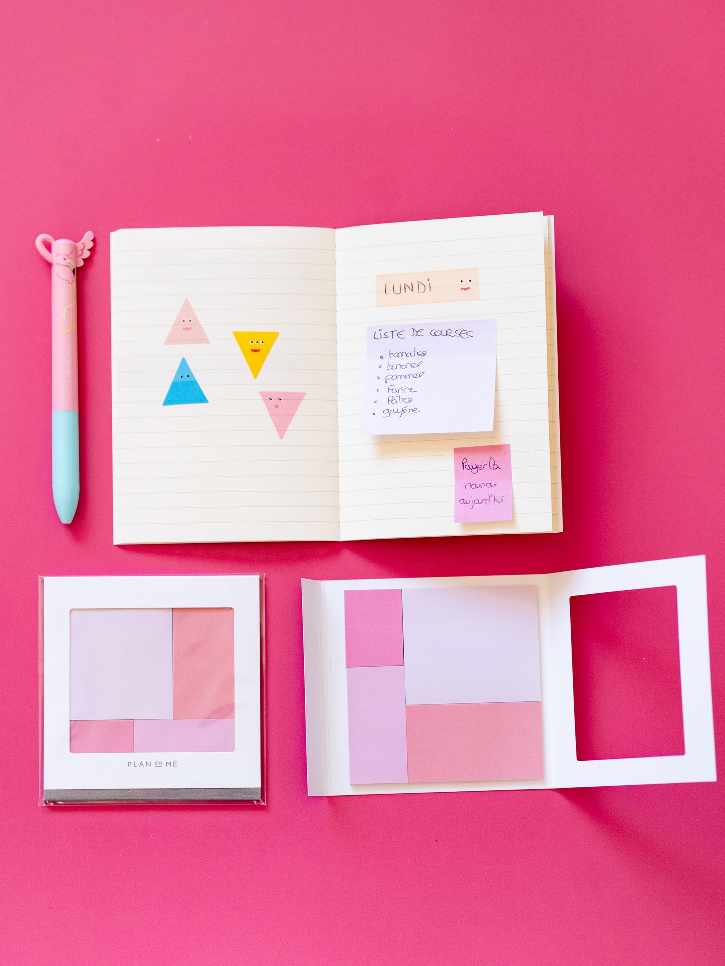 PLANdoME Carré de notes adhésives Palette Rose aux Joues