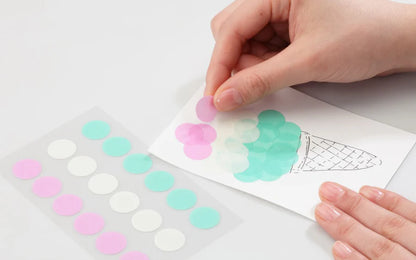 STALOGY Circular Washi Tape Patches - Shuffle Ice Cream (4 sizes to choose from)