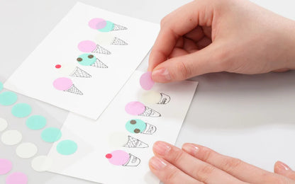 STALOGY Circular Washi Tape Patches - Shuffle Ice Cream (4 sizes to choose from)