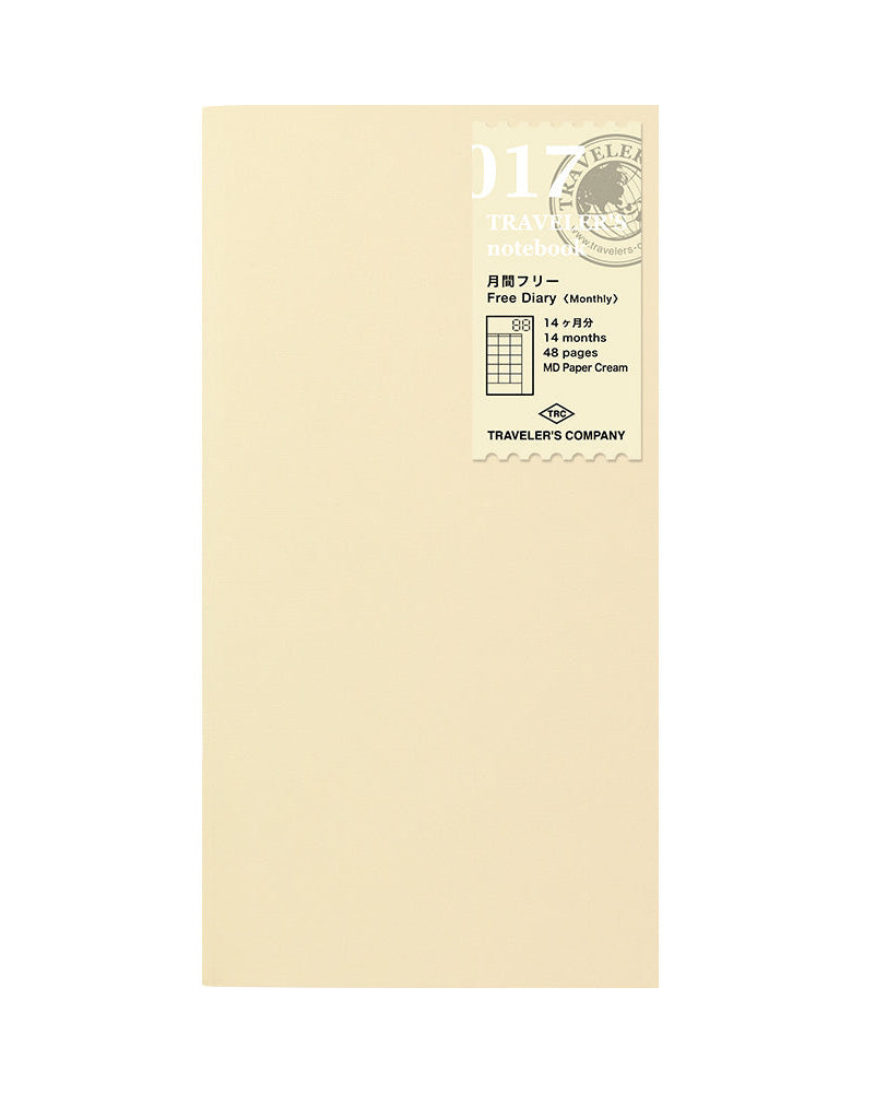 Agenda Mensuel Non Daté Regular Traveler's Company Notebook 017