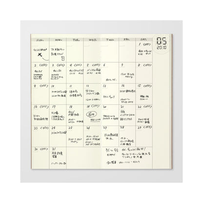 Agenda Mensuel Non Daté Regular Traveler's Company Notebook 017