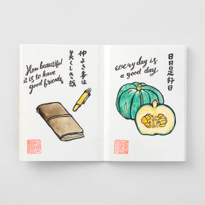 Carnet Papier Aquarelle Passeport Traveler's Company Notebook 015