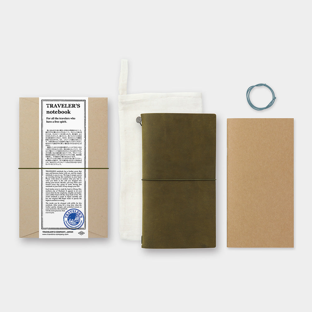 Traveler's Company Notebook Regular Olive - Kit de démarrage