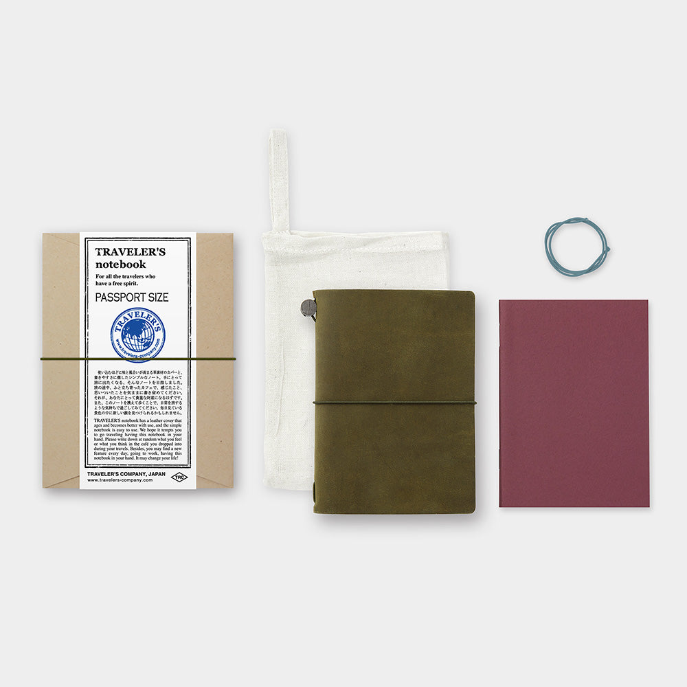 Traveler's Company Notebook Passeport Vert Olive - Kit de démarrage