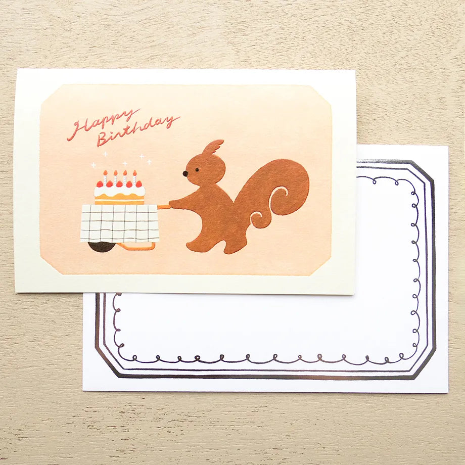 Carte d’anniversaire Le Gâteau de l'Écureuil Mariko Fukuoka