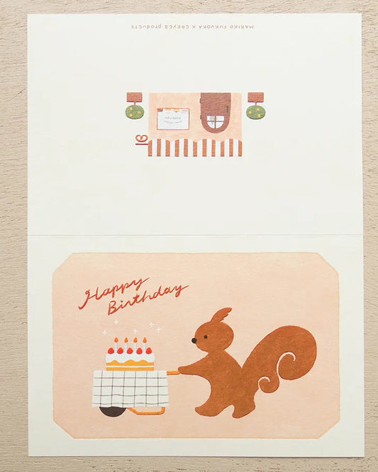 Carte d’anniversaire Le Gâteau de l'Écureuil Mariko Fukuoka
