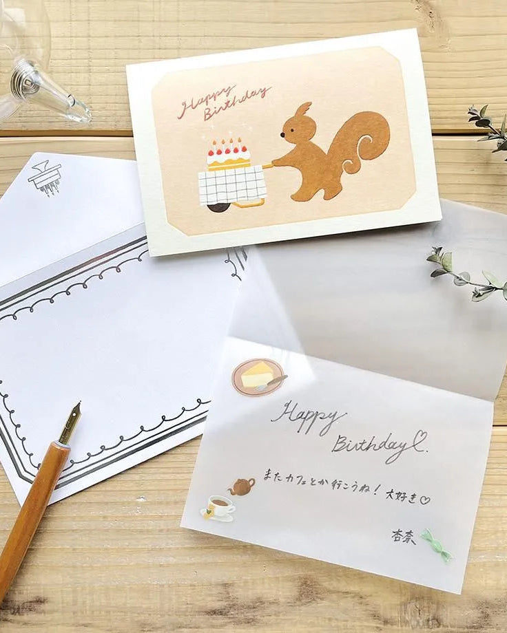 Carte d’anniversaire Le Gâteau de l'Écureuil Mariko Fukuoka