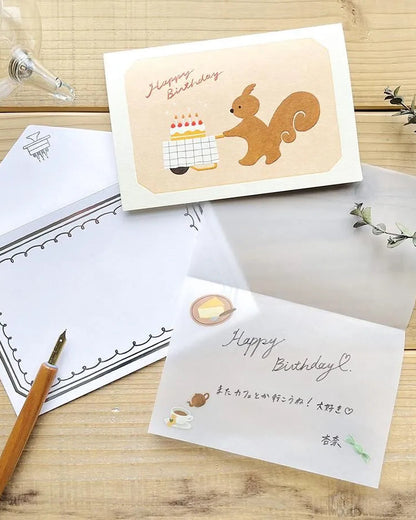 Carte d’anniversaire Le Gâteau de l'Écureuil Mariko Fukuoka