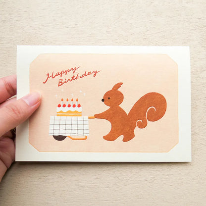 Carte d’anniversaire Le Gâteau de l'Écureuil Mariko Fukuoka