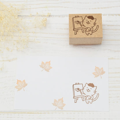 Akane Painter Cat Stamp