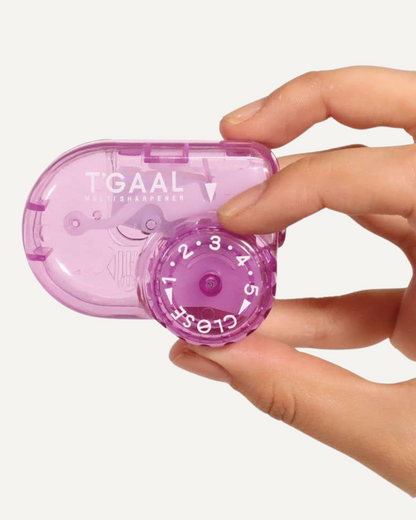 Kutsuwa T'GAAL Purple Pencil Sharpener – Adjustable Angle and Length