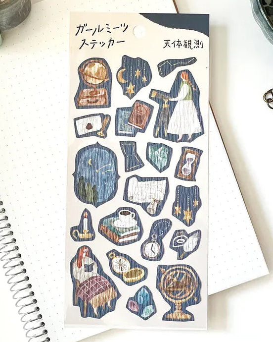 Stickers Girls Daily Life Astronomical Observation Mindwave
