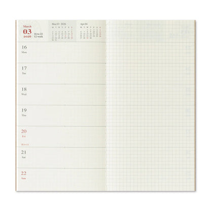 2026 Weekly Planner with Notes - Regular Traveler's Notebook Company