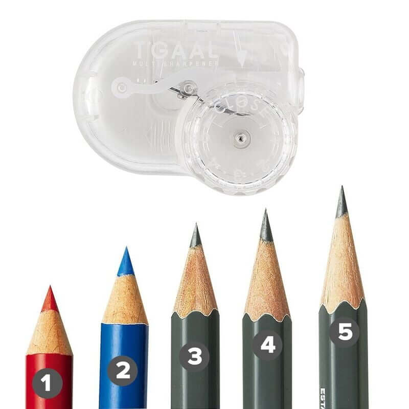 Kutsuwa T'GAAL Transparent Pencil Sharpener – Adjustable Angle and Length