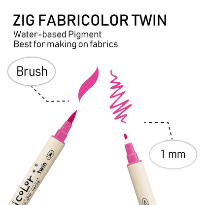 Lot de 6 Marqueurs Feutres à Double Pointe Pastel ZIG Fabricolor