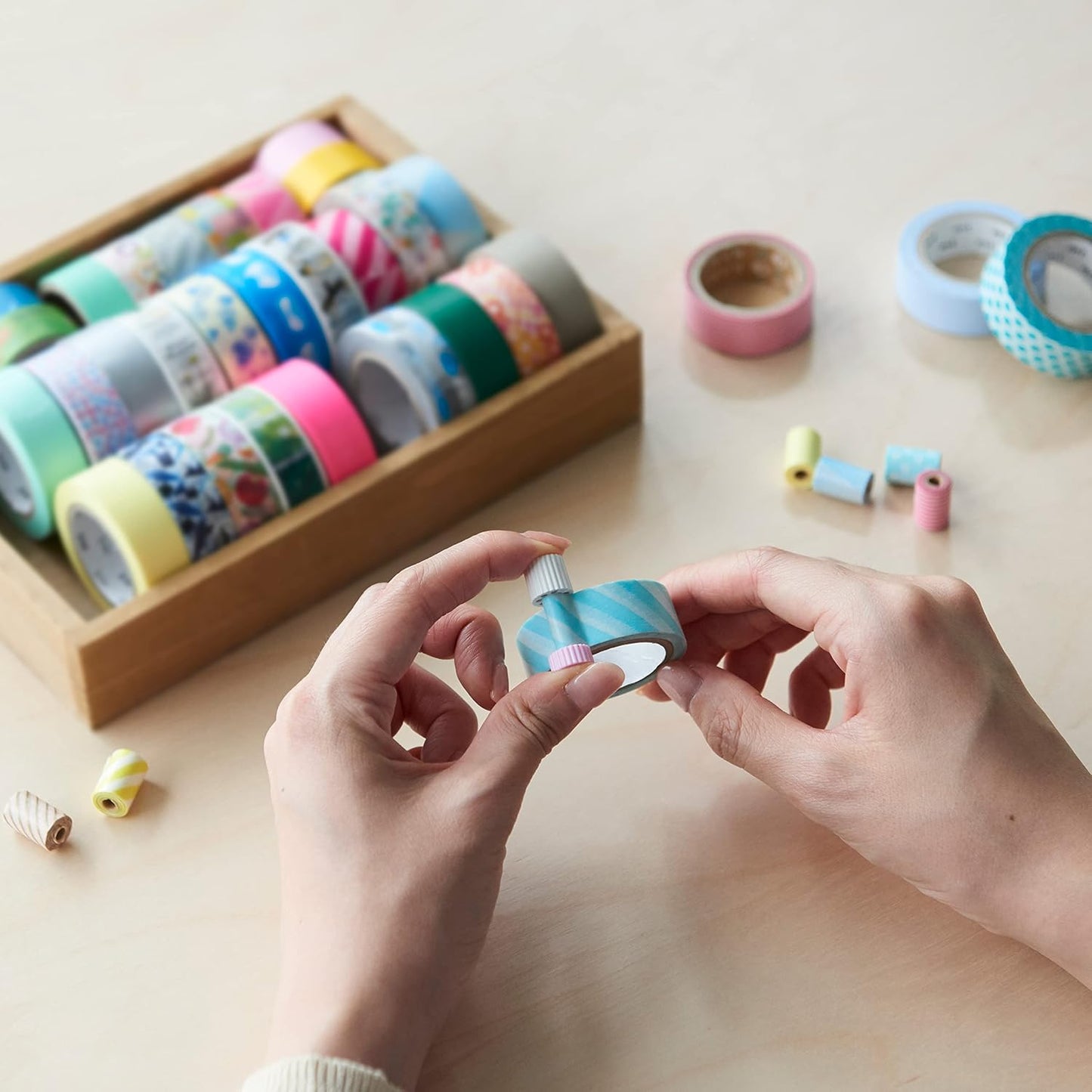 Pen-Type Masking Tape Holder (Pastel Yellow) - Kanmido Maco