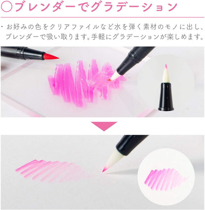 Set of 12 Double Tip Pastel Markers Tombow Dual Brush Pen ABT