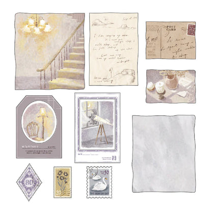 Landscape Stickers Flakes At Nightfall