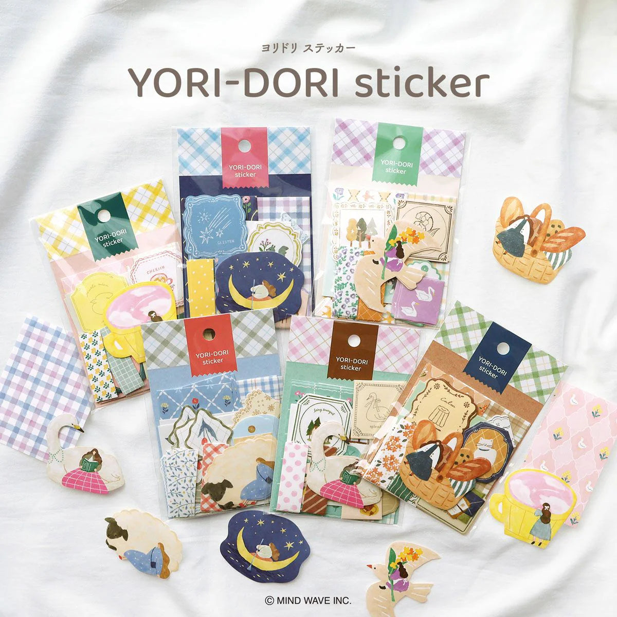 Yori Dori Flakes Stickers Riding on the Back of a Bird Mindwave