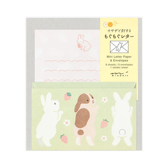 Hungry Rabbit Midori Mini Letter Set with Stickers