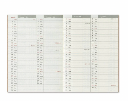 Agenda Semainier 2026 Passeport Traveler's Notebook Company