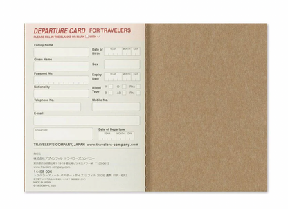 Agenda Semainier 2026 Passeport Traveler's Notebook Company