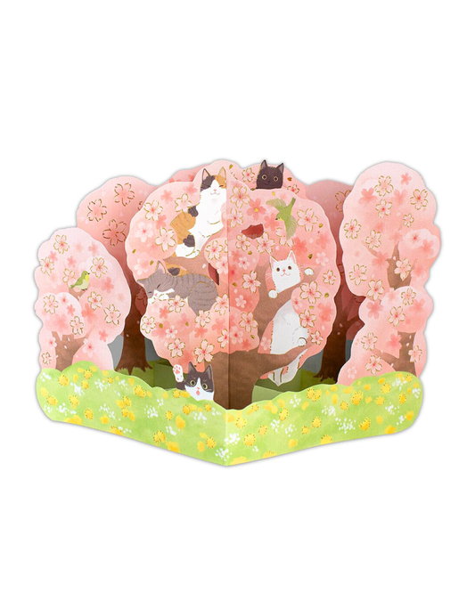 Sakura and Cats 3D Card