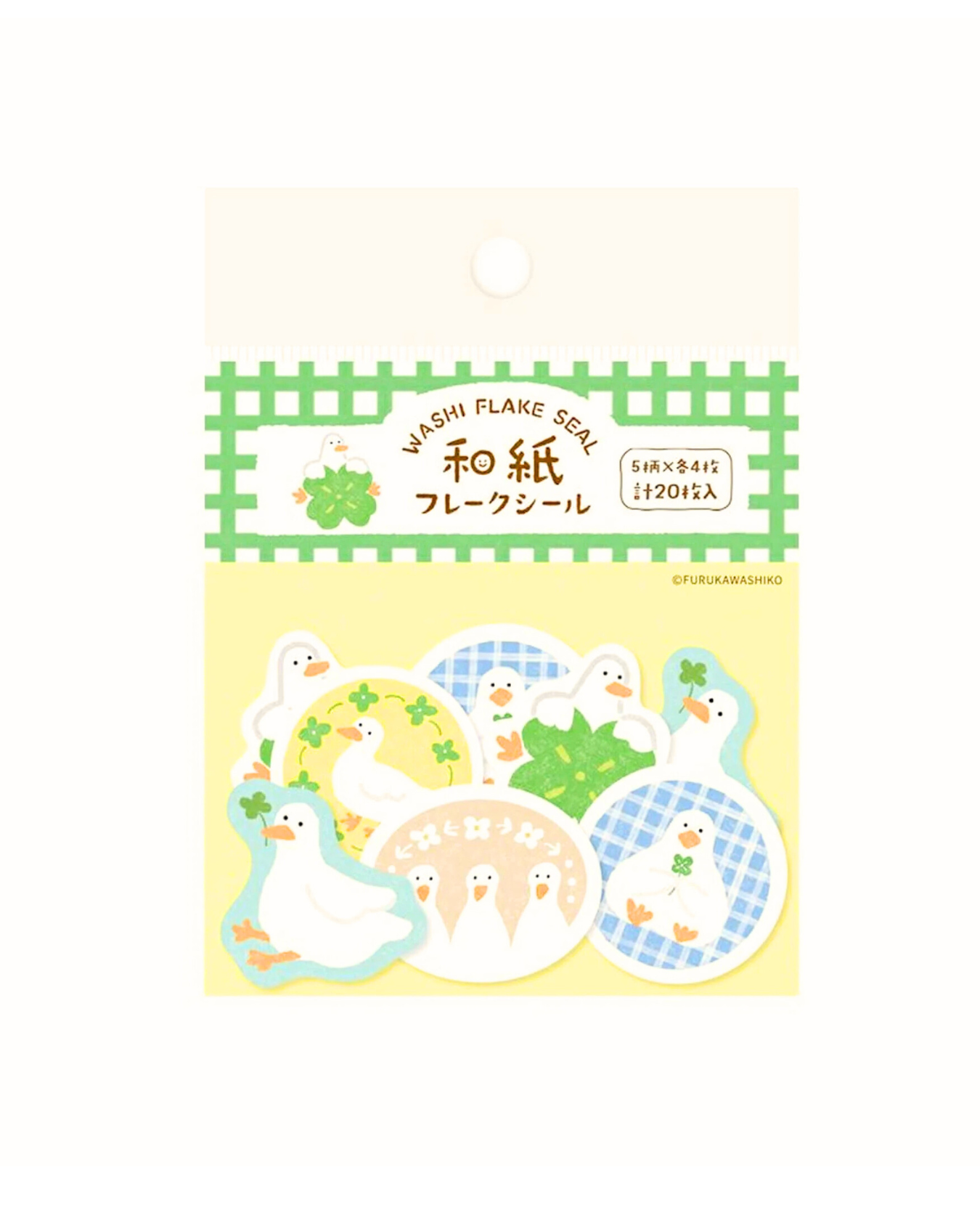 Stickers Flocons en Washi Trèfle et Canard Furukawa Paper
