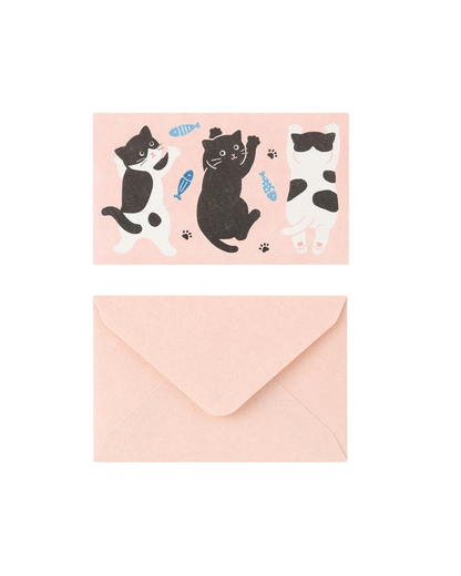 Hungry Cat mini letter set with stickers - Midori