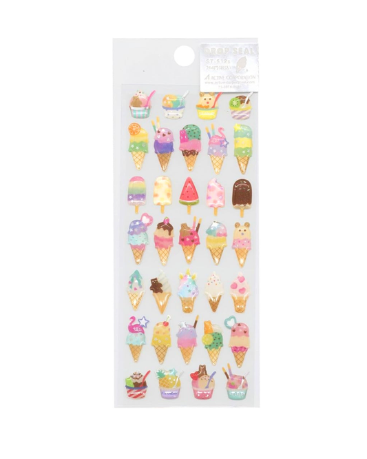 Stickers Glaces Kawaii Glossy