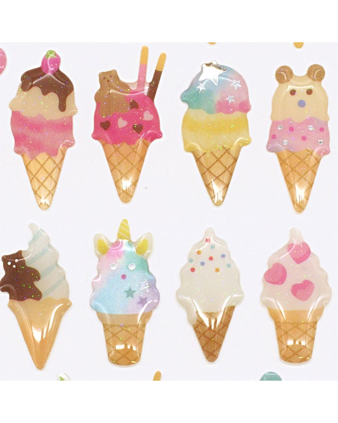 Stickers Glaces Kawaii Glossy