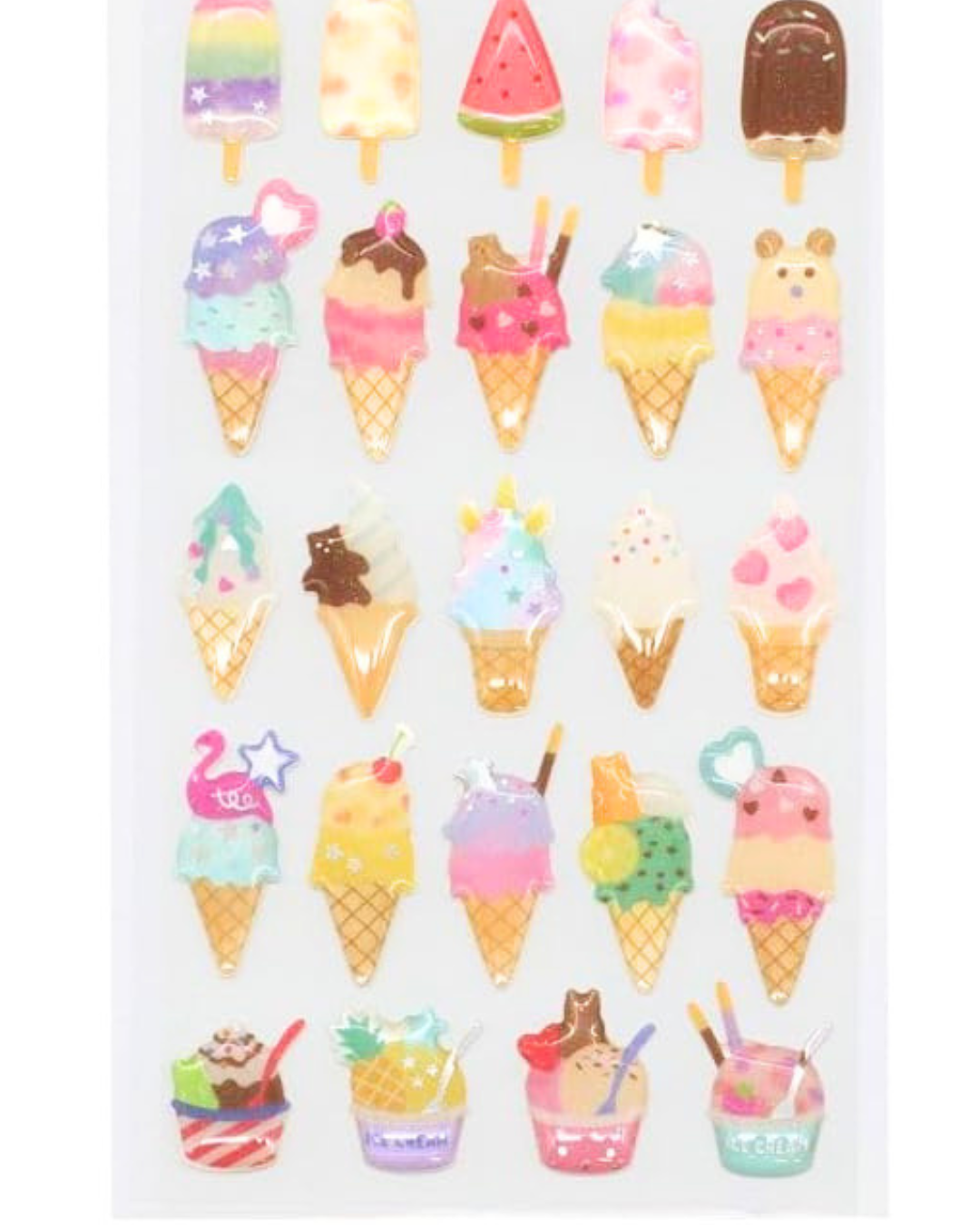 Stickers Glaces Kawaii Glossy