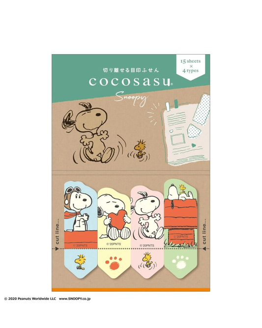 Marque-pages Notes Autocollantes Snoopy Pastel Cocosasu