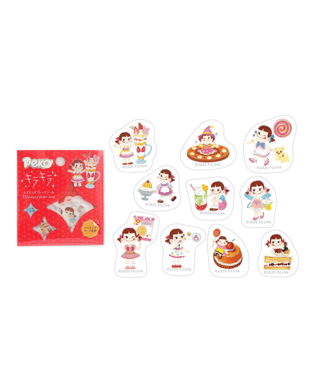 Stickers Flake Peko-chan Glitter Sweets Buffet