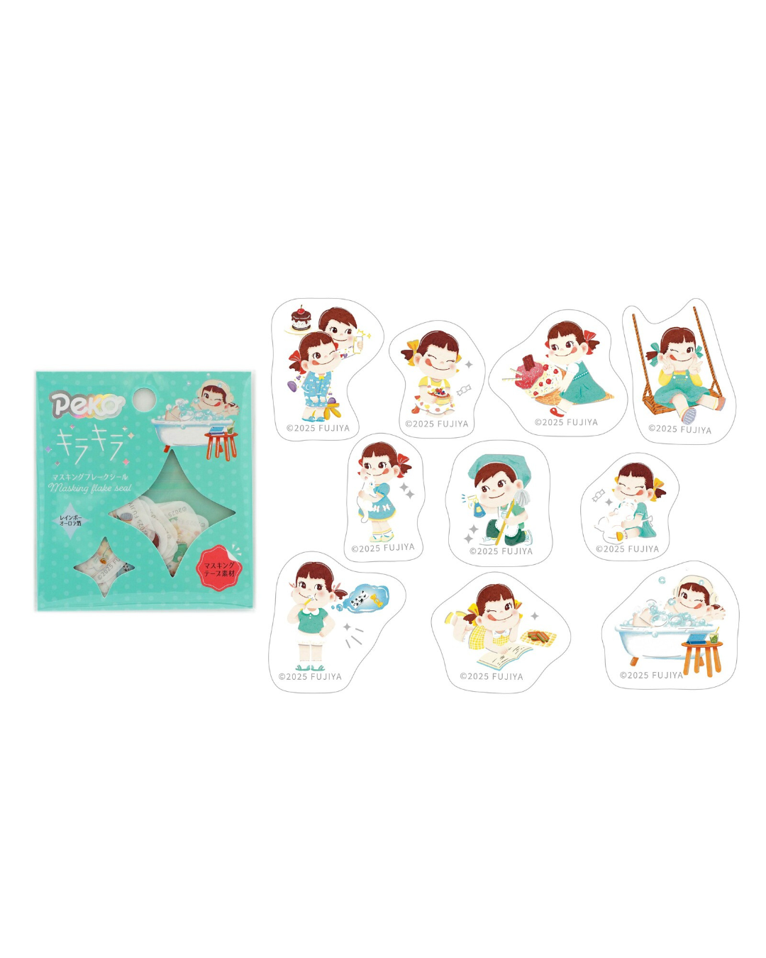 Stickers Flake Peko-chan Glitter Happy Holiday