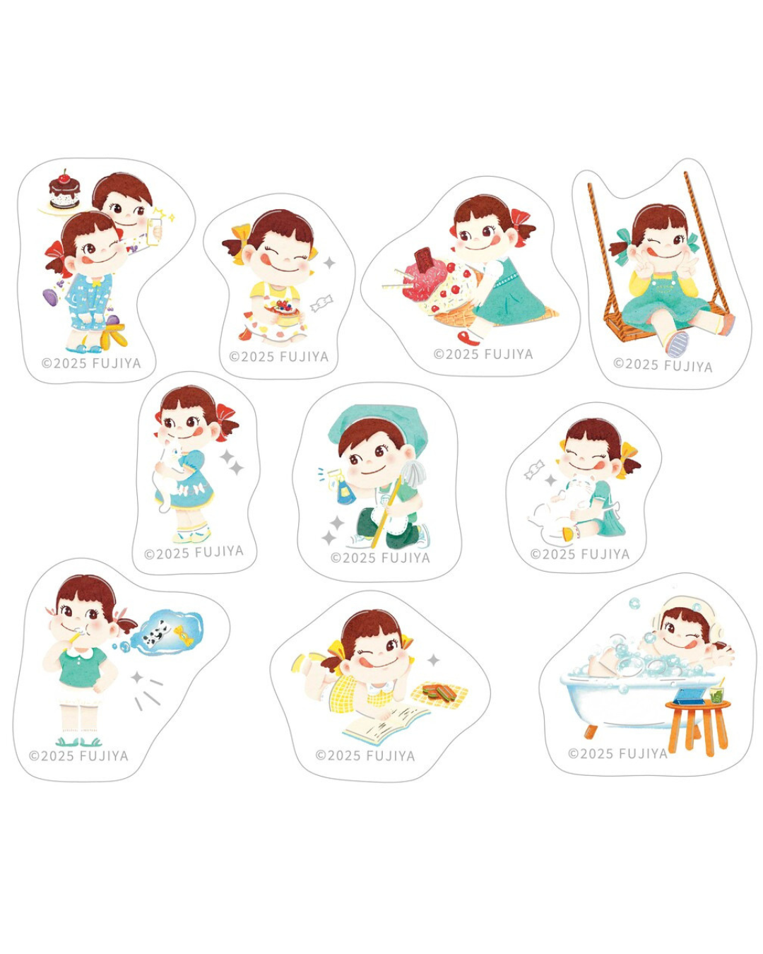 Stickers Flake Peko-chan Glitter Happy Holiday