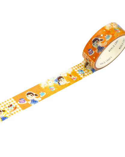 Masking Tape Peko-chan Glitter Orange Mousse