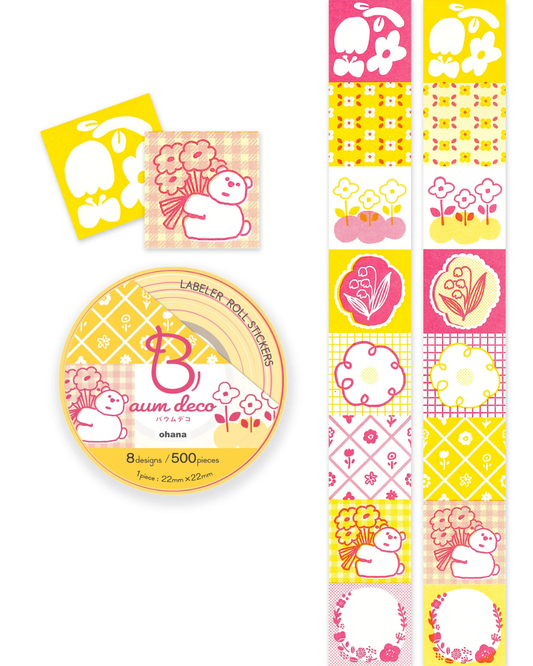 Rouleau de stickers étiquettes Beverly Baum Flower — Ohana