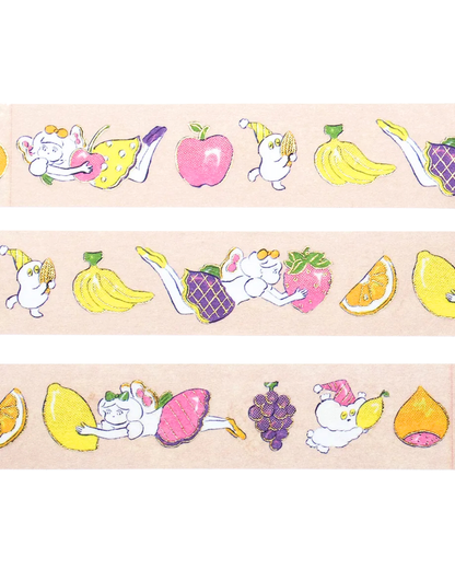 Masking tape foil doré Cozyca Heisuke Kitazawa — Everyone Carrying Fruits