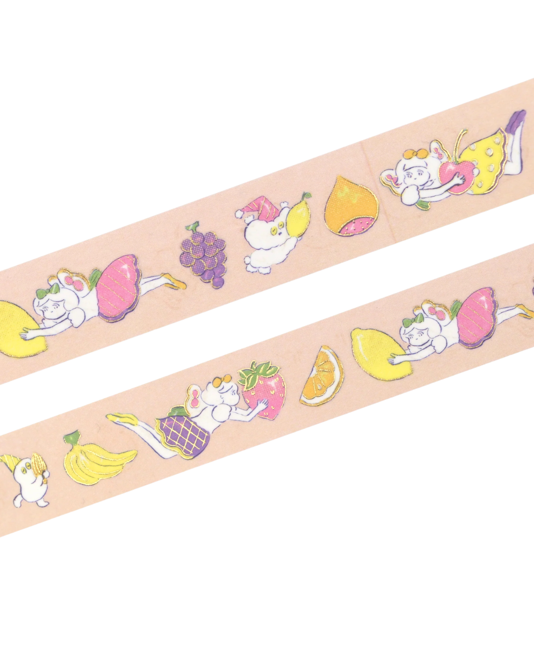 Masking tape foil doré Cozyca Heisuke Kitazawa — Everyone Carrying Fruits